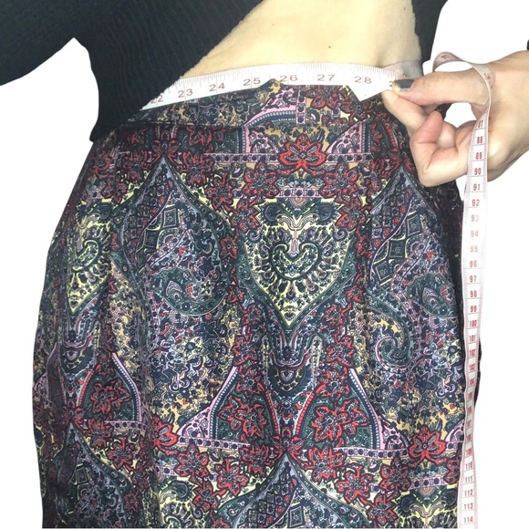 Vtg 70's 80's Silk Skirt Baroque Paisley Colorful Pencil Retro Goth Bohemian - Picture 9 of 10